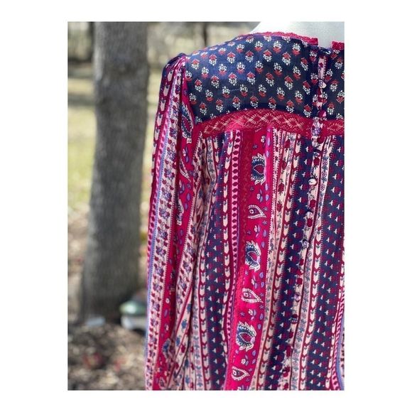 Anthro Maeve Gretchen Boho Tunic Balloon Sleeve - Picture 8 of 12